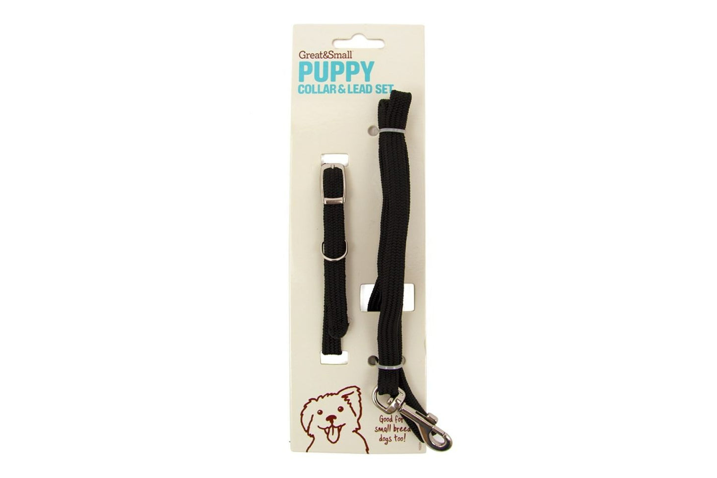 Great&Small Puppy Black Collar & Lead Set
