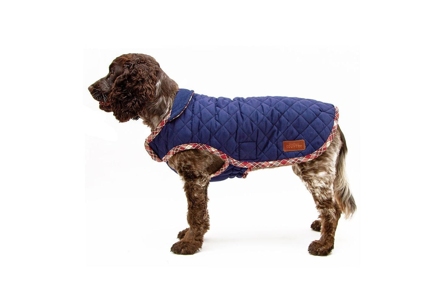 Great&Small Country Quilted Dog Coat Plaid/Navy