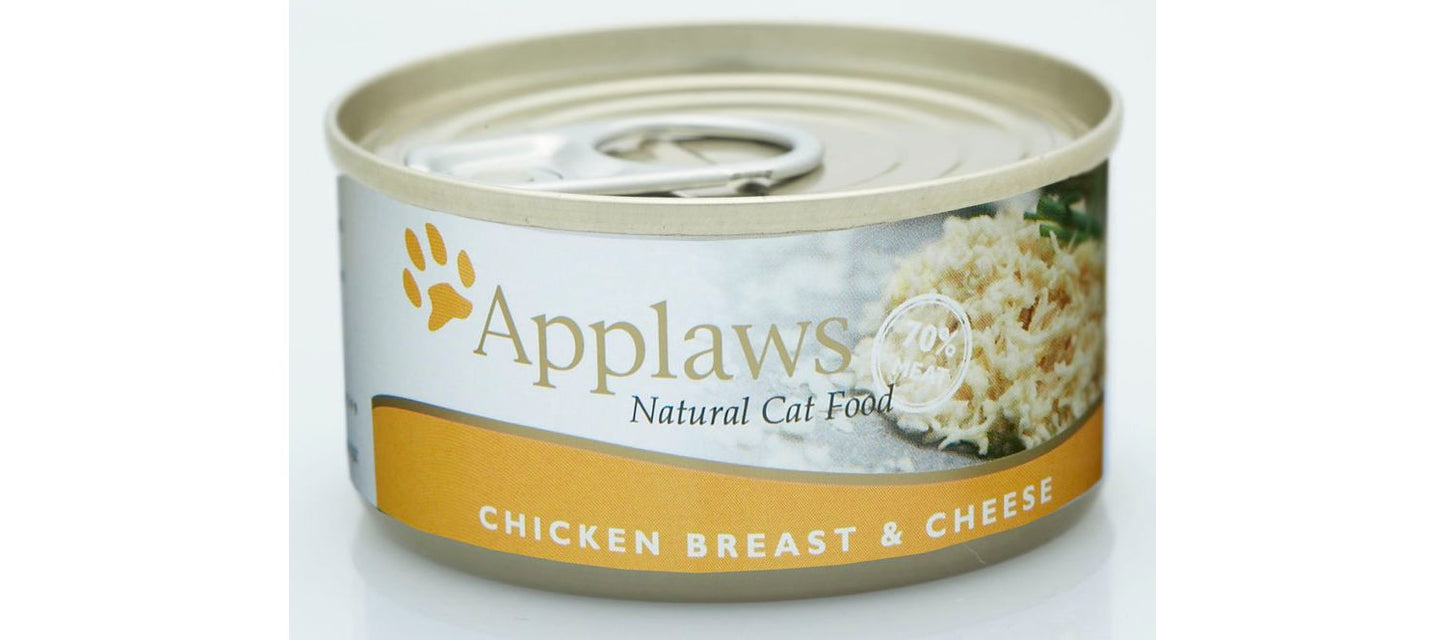 24 X Applaws Cat Can Chicken & Cheese 156g