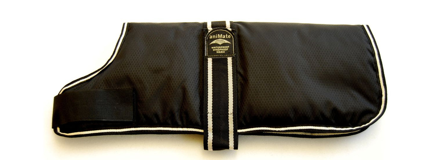 AniMate Padded Waterproof Dog Coat Black