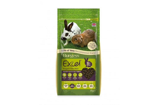 Burgess Excel Adult Rabbit Nuggets With Mint