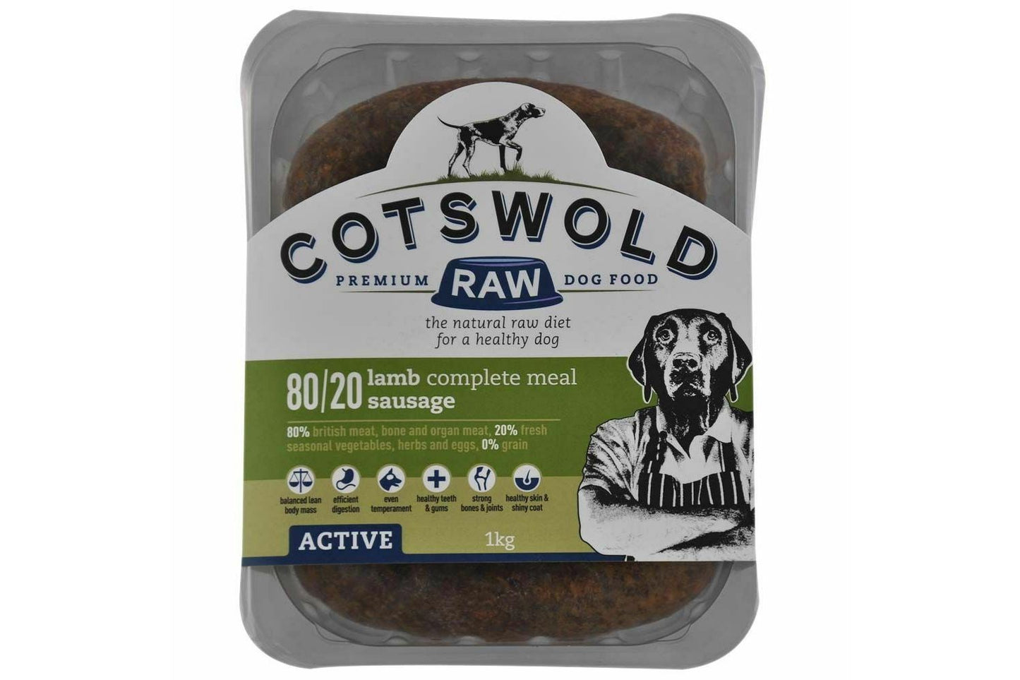 Cotswold Raw Active Sausage Lamb Dog Food