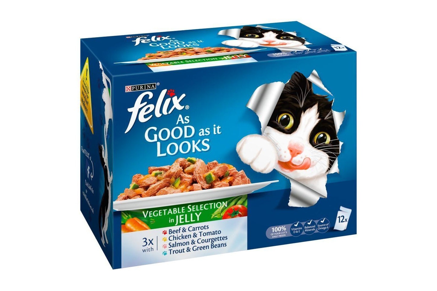 Felix As Good As It Looks Vegetable Selection In Jelly Wet Cat Food 12 X 100g