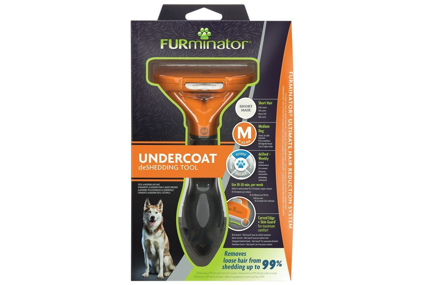 FURminatorUndercoat DeShedding Tool For Medium Short Hair Dog
