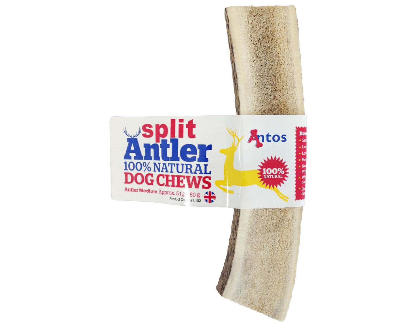 Antos Split Antler Natural Dog Chew
