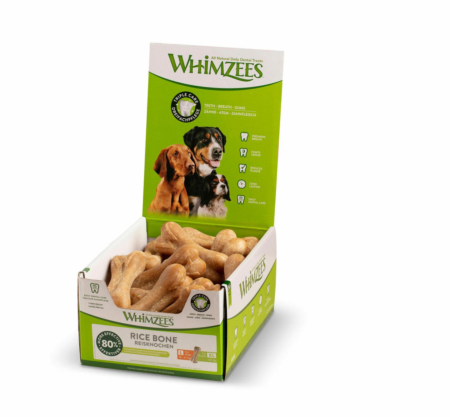 23 X Whimzees Rice Bone Large Breed Dog Treats