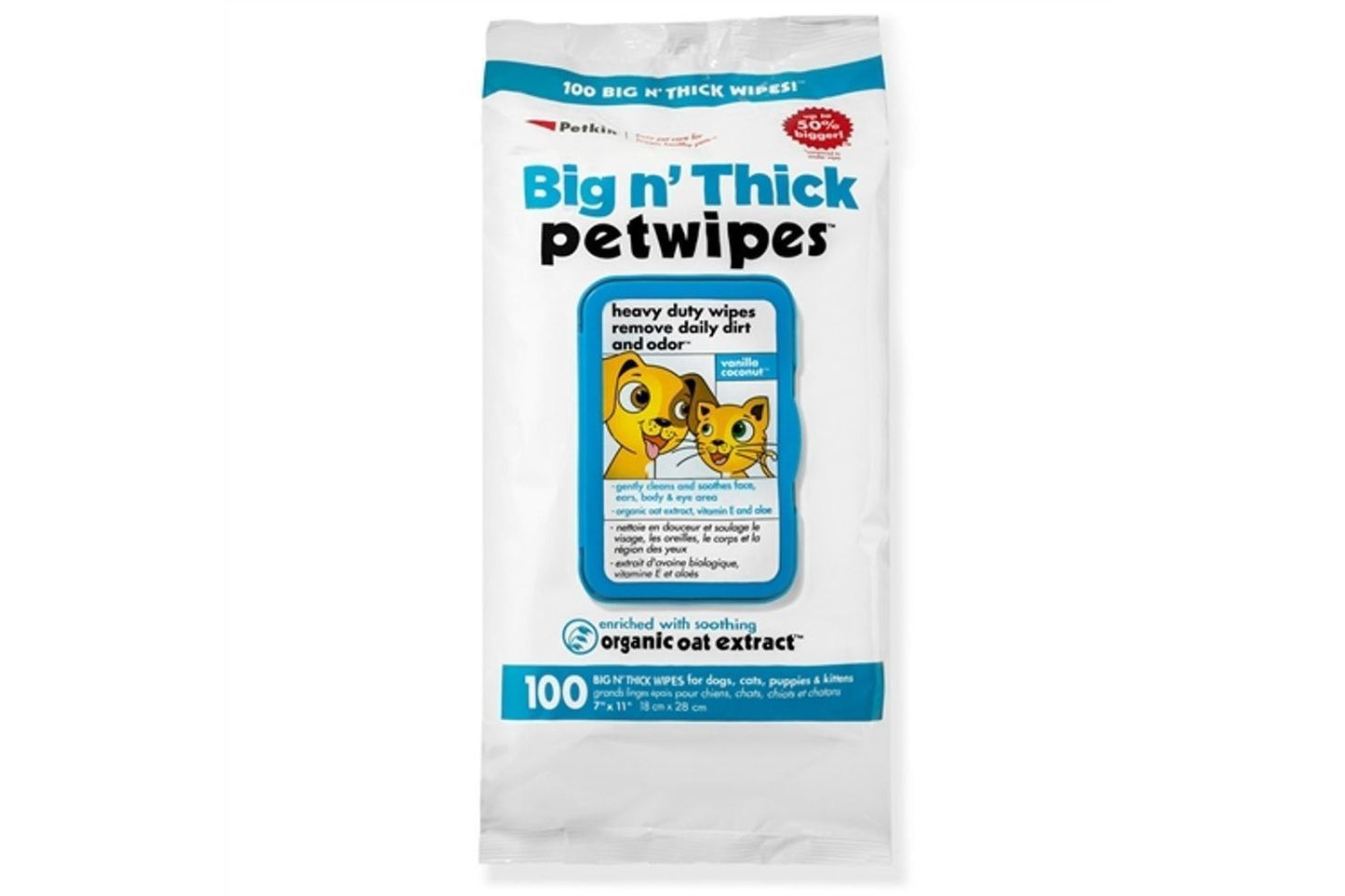 Petkin Big N Thick Pet Wipes (100 Pack)