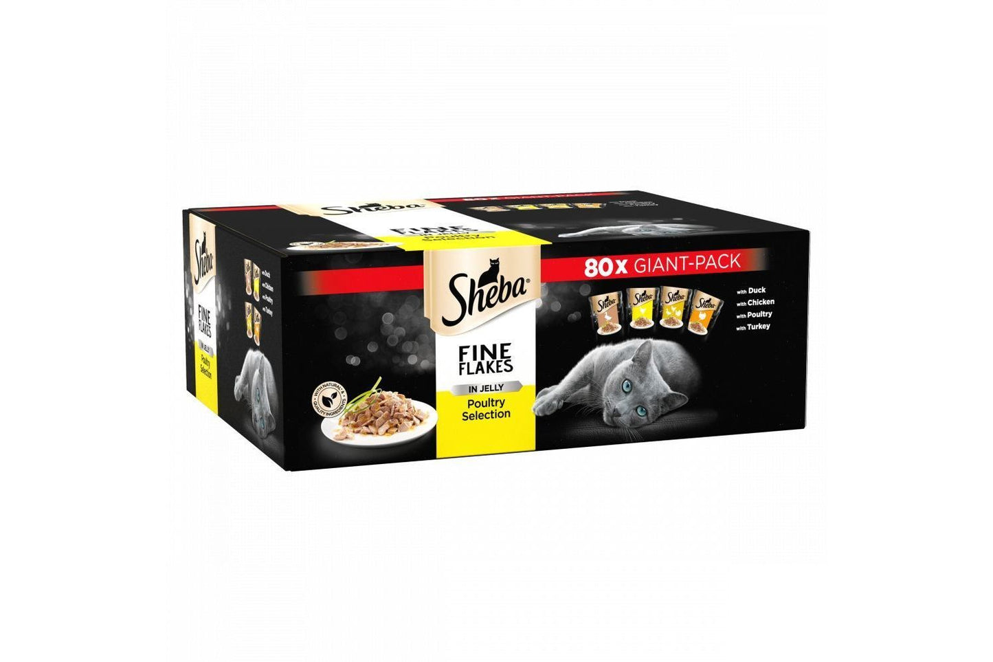SHEBA Fine Flakes Cat Pouches Poultry Collection In Jelly 80x85g