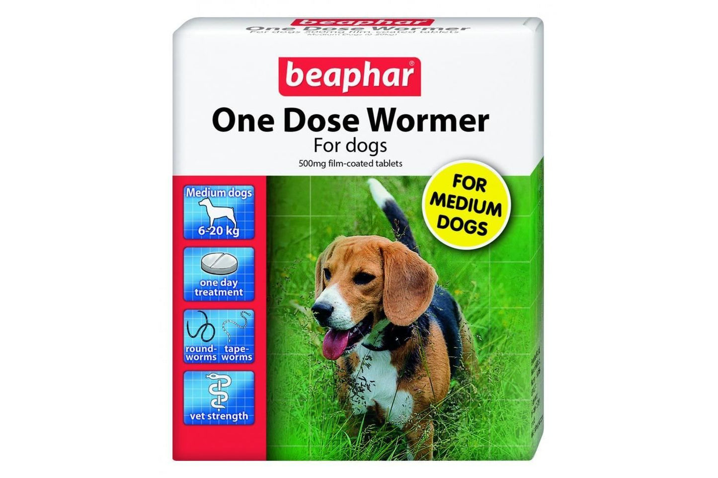 Beaphar One Dose Wormer Medium Dog 2 Tablets