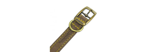 Ancol Timberwolf Sable Leather Dog Collar
