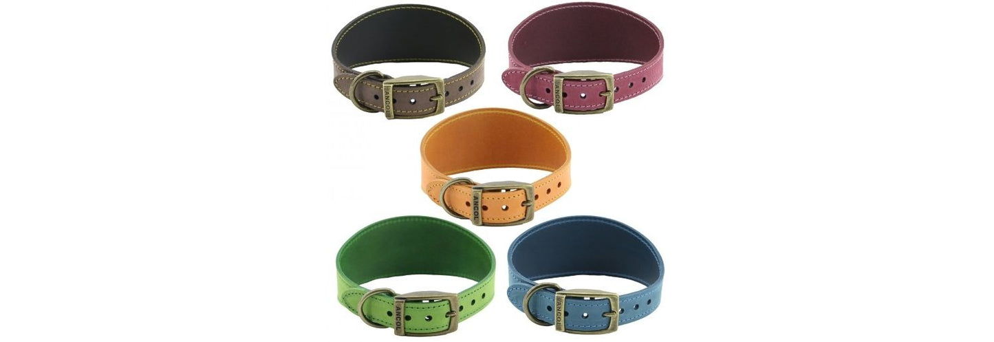 Ancol Timberwolf Sable Greyhound/Whippet Leather Dog Collar