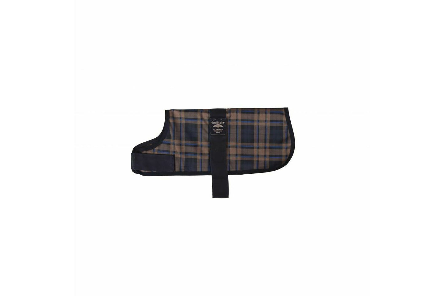 AniMate Waterproof Camel Watch Tartan Fur Lined Dog Coat