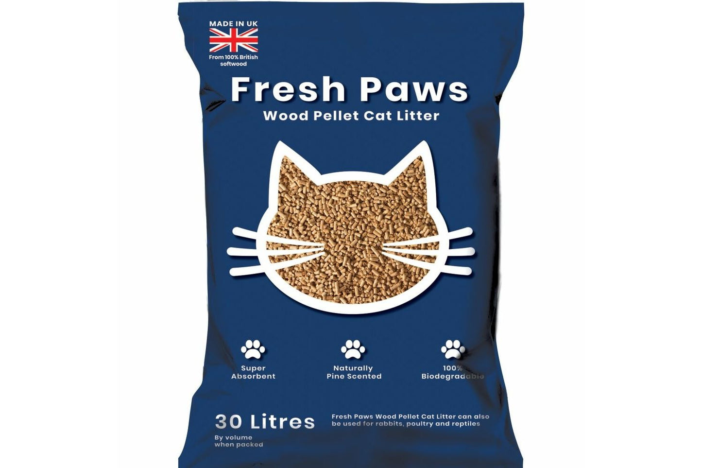 Fresh Paws Wood Pellet Cat Litter 30L
