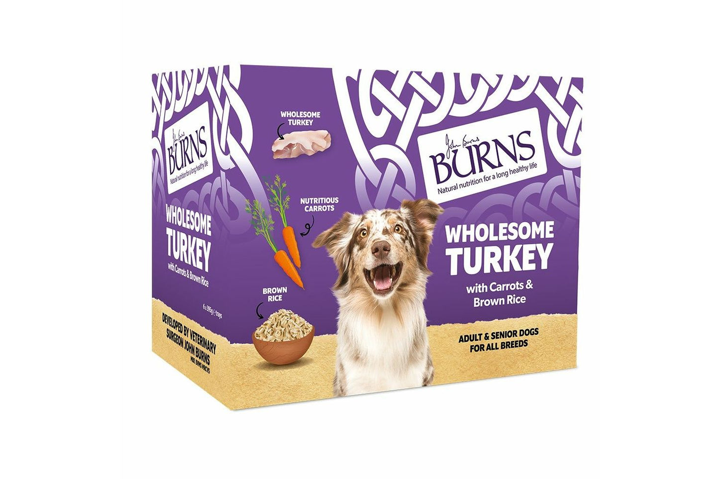 6 X Burns Wholesome Turkey Dog Food 395g