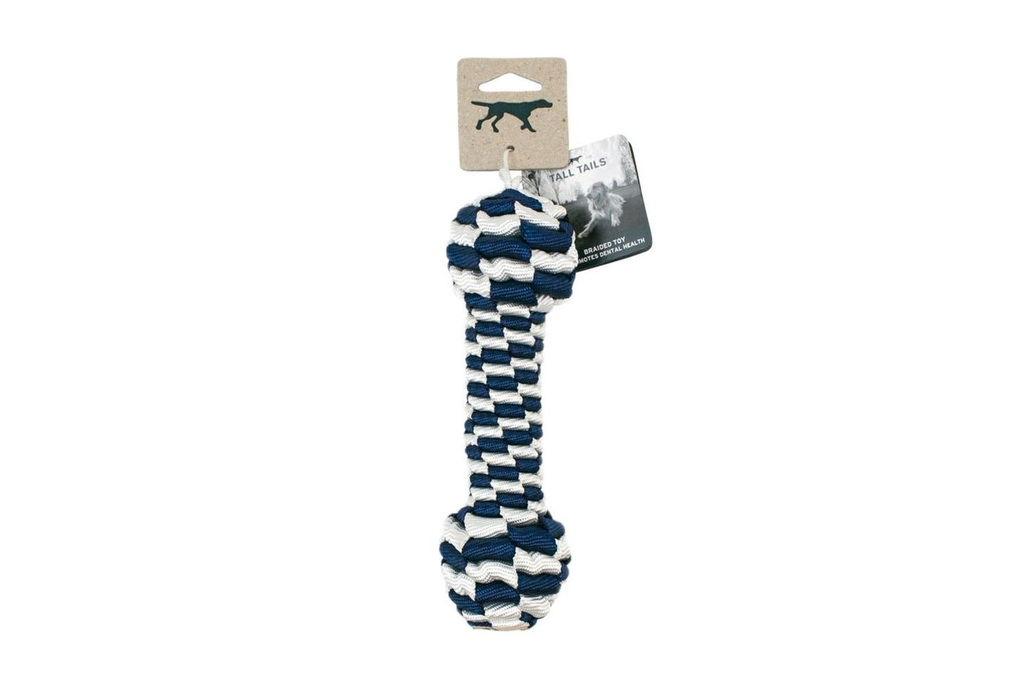 Tall Tails Braid Bone Navy Dog Toy