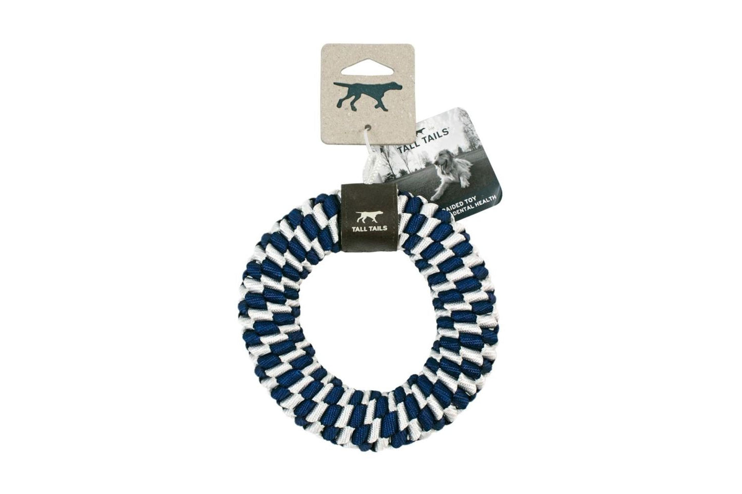 Tall Tails Braid Ring Navy Dog Toy