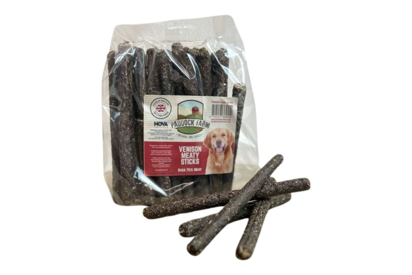 Paddock Farm Venison Meaty Sticks For Dogs 1kg