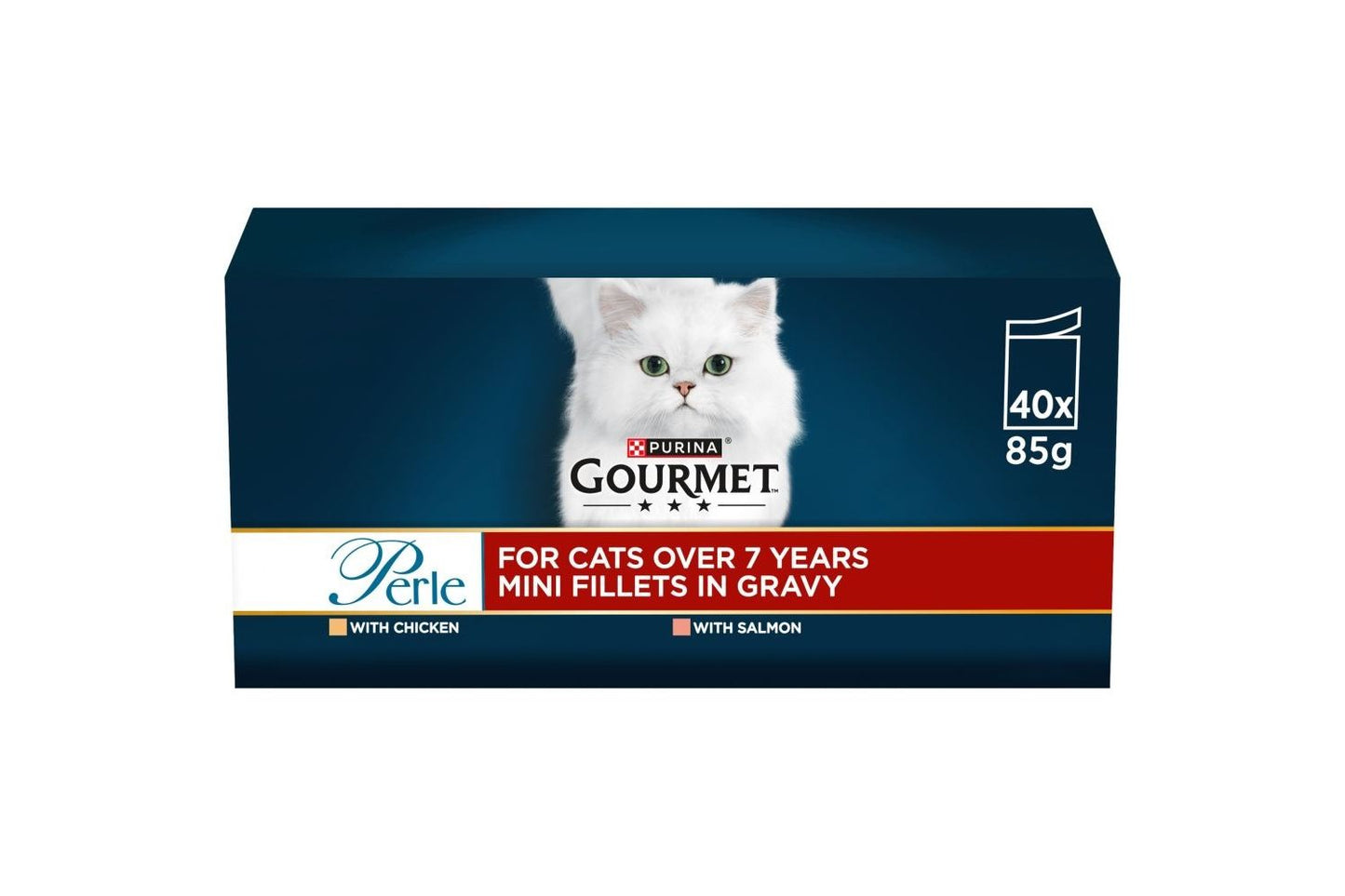 Gourmet Perle Pouches 7+ Senior Cat Mini Fillets In Gravy 40pk