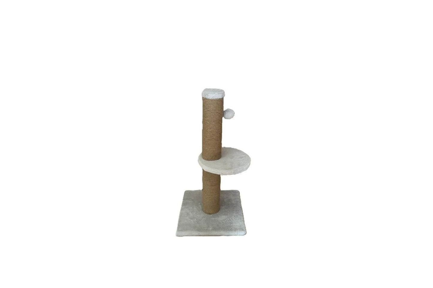 Dubex Short Plush Pom Pom & Platform Cat Scratcher Grey