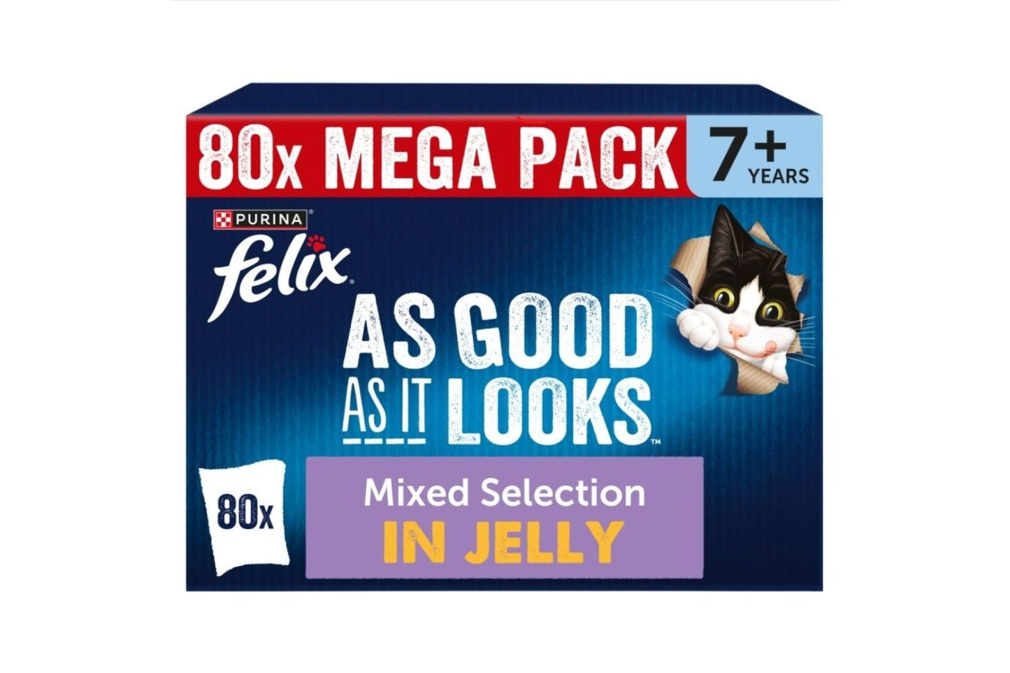 Felix As Good As It Looks 7+ Senior Cat Favourites Selection In Jelly 80pk