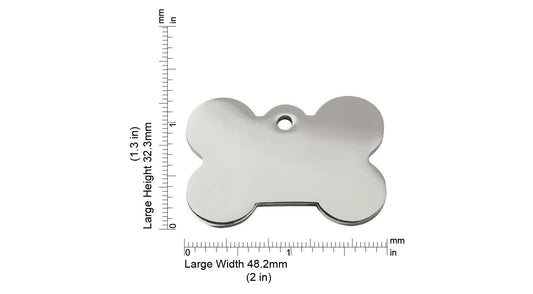 Red Dingo Diamante Engraved Dog Tag Bone