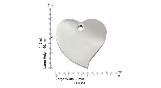 Red Dingo Diamante Engraved Dog Tag Heart