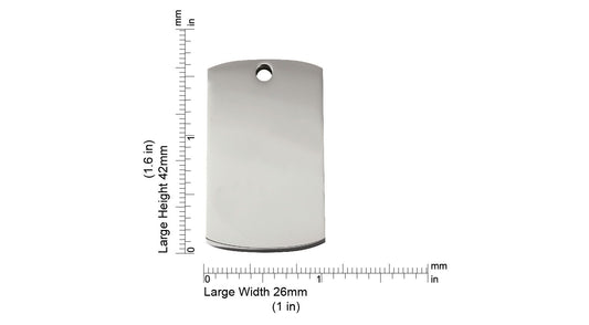 Red Dingo Diamante Engraved Dog Tag Rectangle
