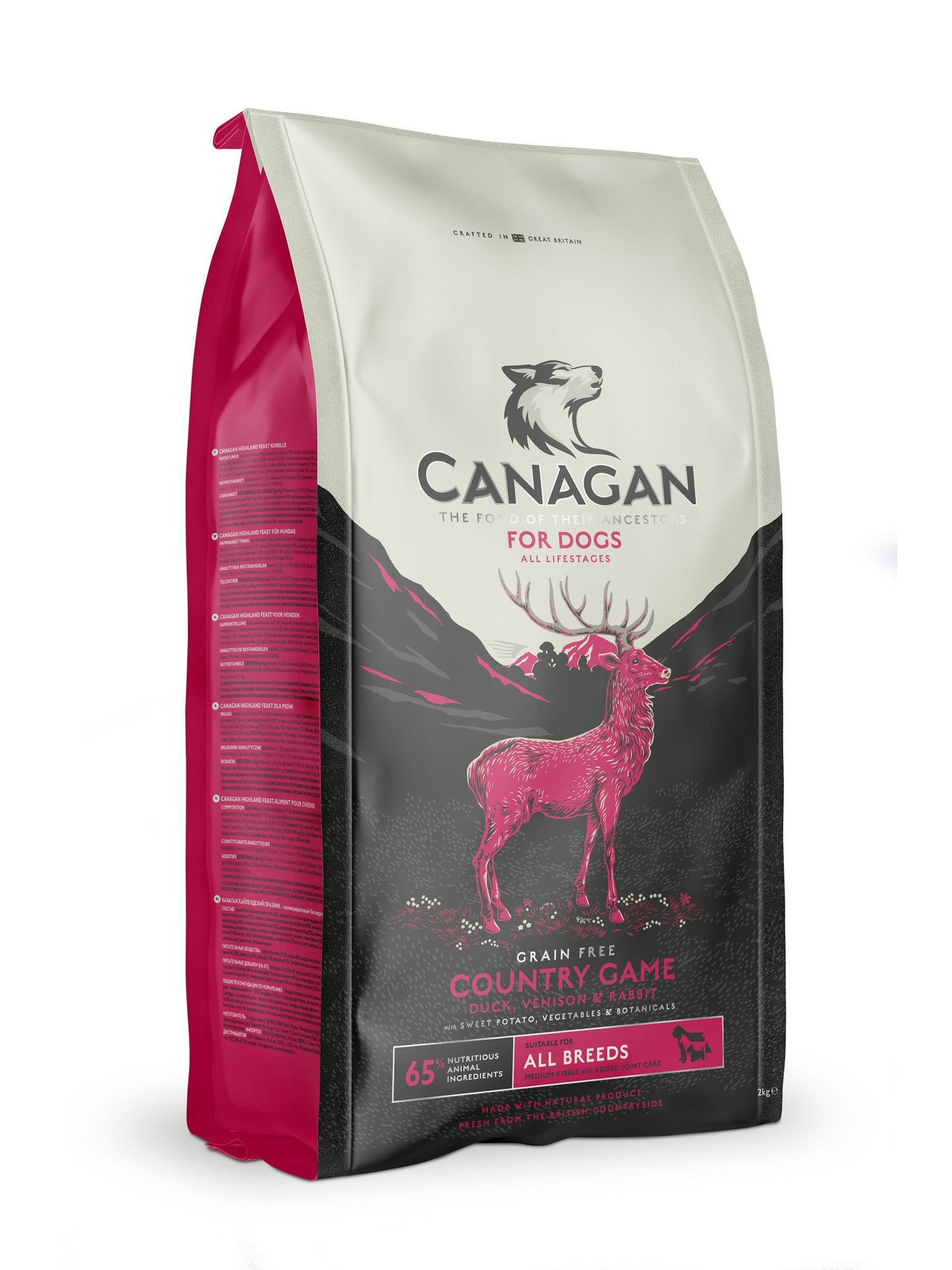 2 X 12kg Canagan Game & Chicken Grain Free Dry Dog Food Multibuy