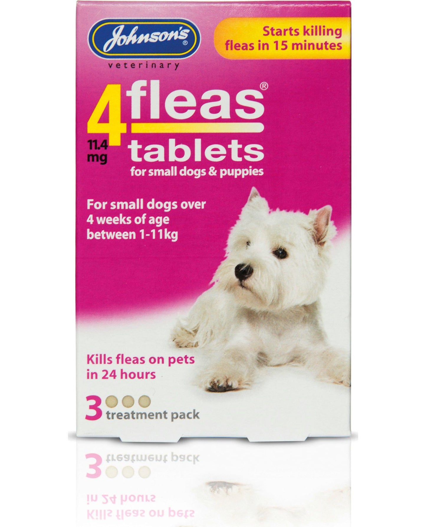Johnson's 4fleas Tablets For Small Dogs And Puppies Up To 11kg - 3 Treatments