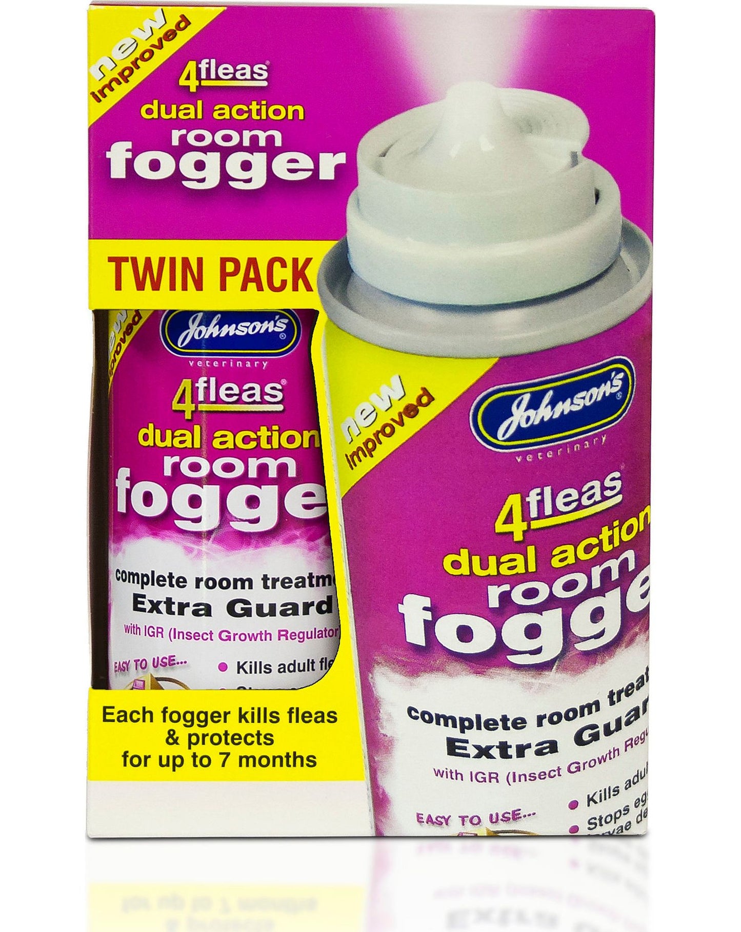 Johnson's 4fleas Dual Action Room Fogger - Twin Pack 2 X 100ml