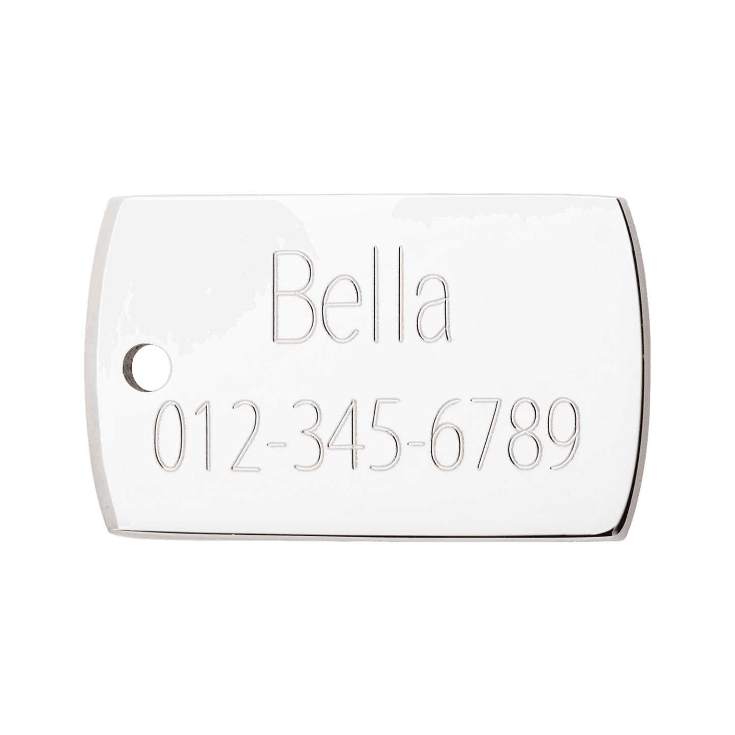 Red Dingo Diamante Engraved Dog Tag Rectangle