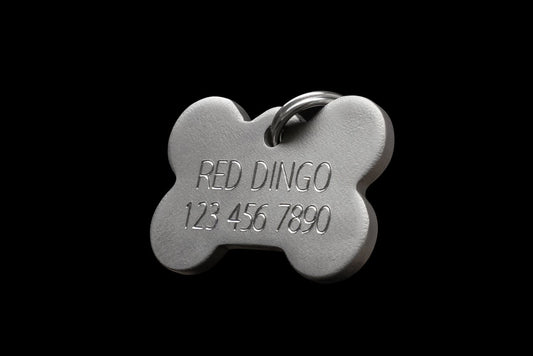 Red Dingo Titanium Engraved Dog Tag Circle
