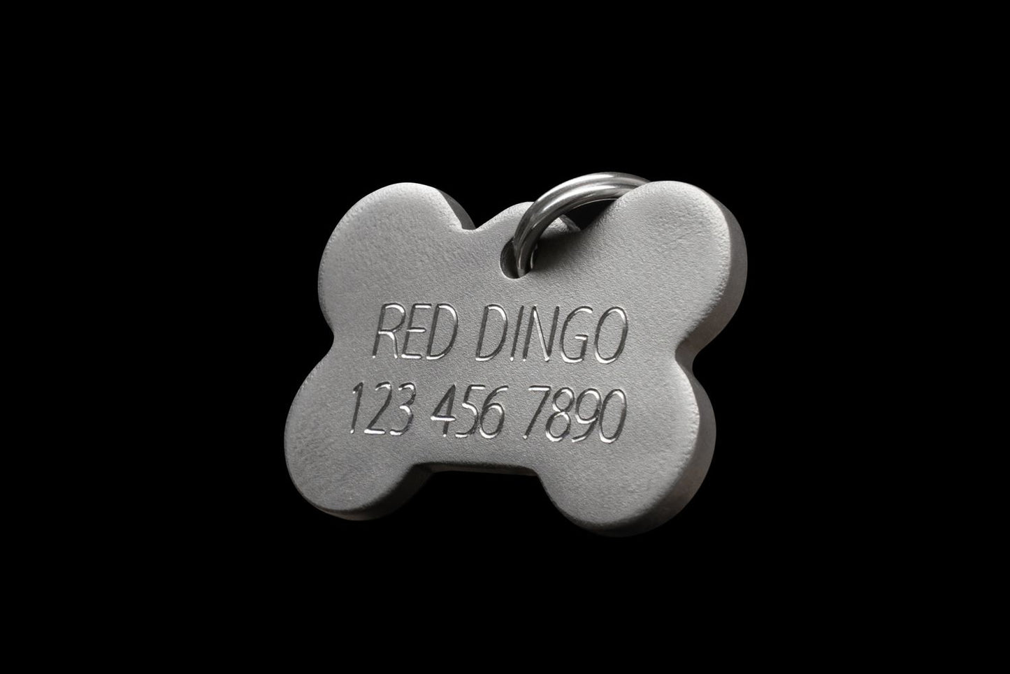 Red Dingo Titanium Engraved Dog Tag Bone