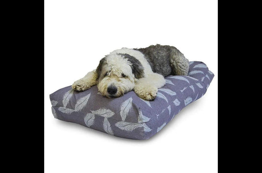 Danish Design Retreat Eco-Wellness Feather Navy/Stone Memory Foam Dog Bed