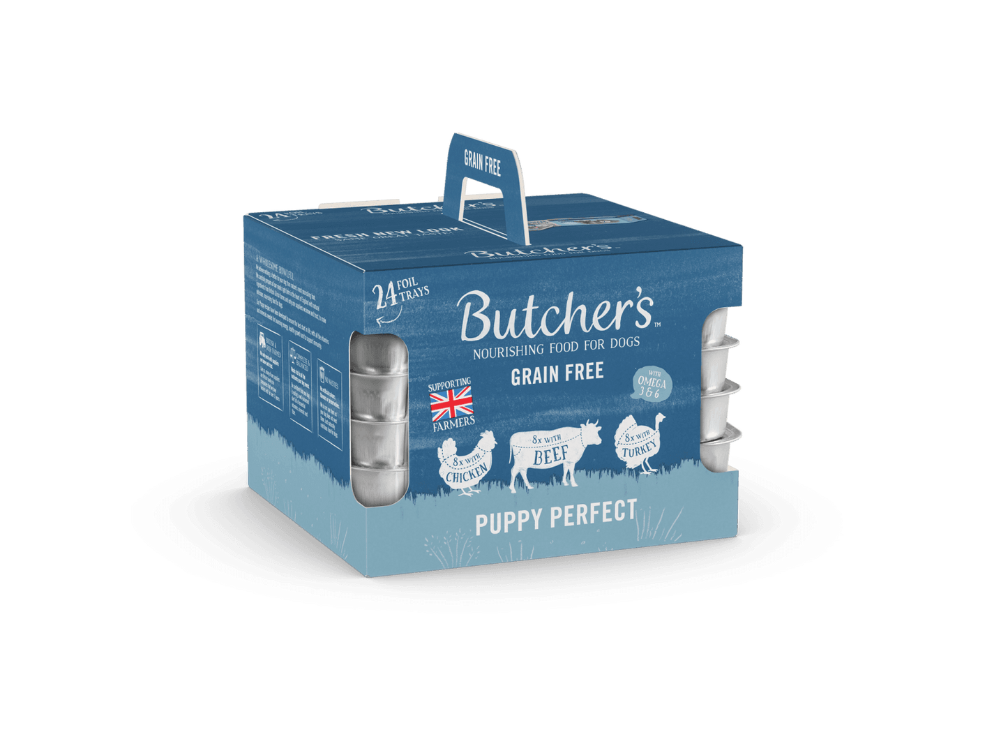 24 X 150g Butcher's Puppy Perfect Trays Dog Food