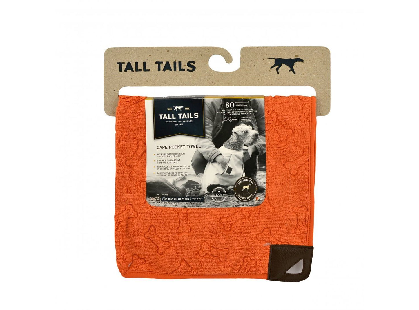 Tall Tails Pet Cape Towel Orange
