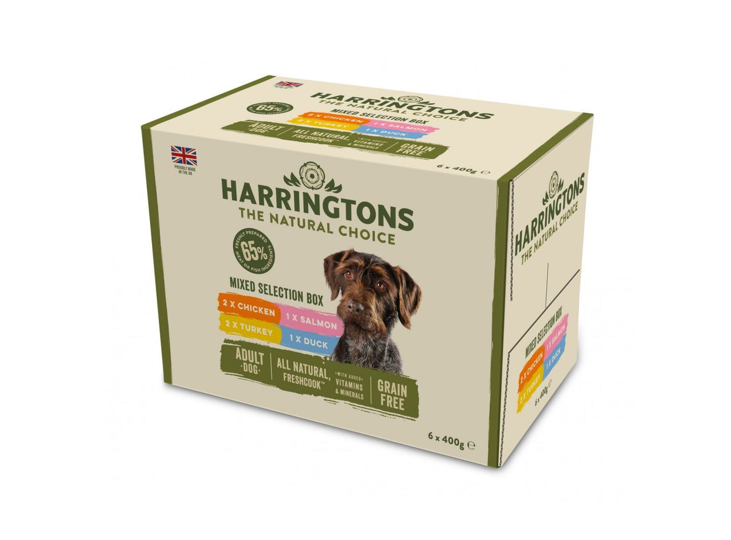 6 X 400g Harringtons Dog Food Wet Mixed Flavour Trays