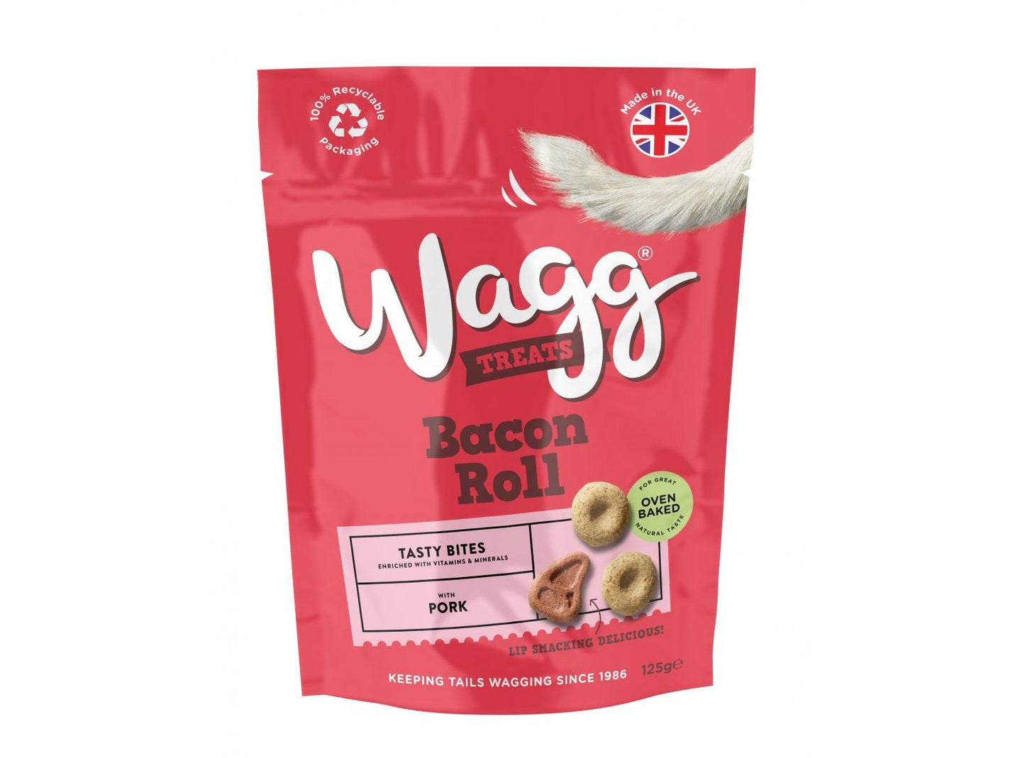 7 X Wagg Bacon Roll Treats 125g