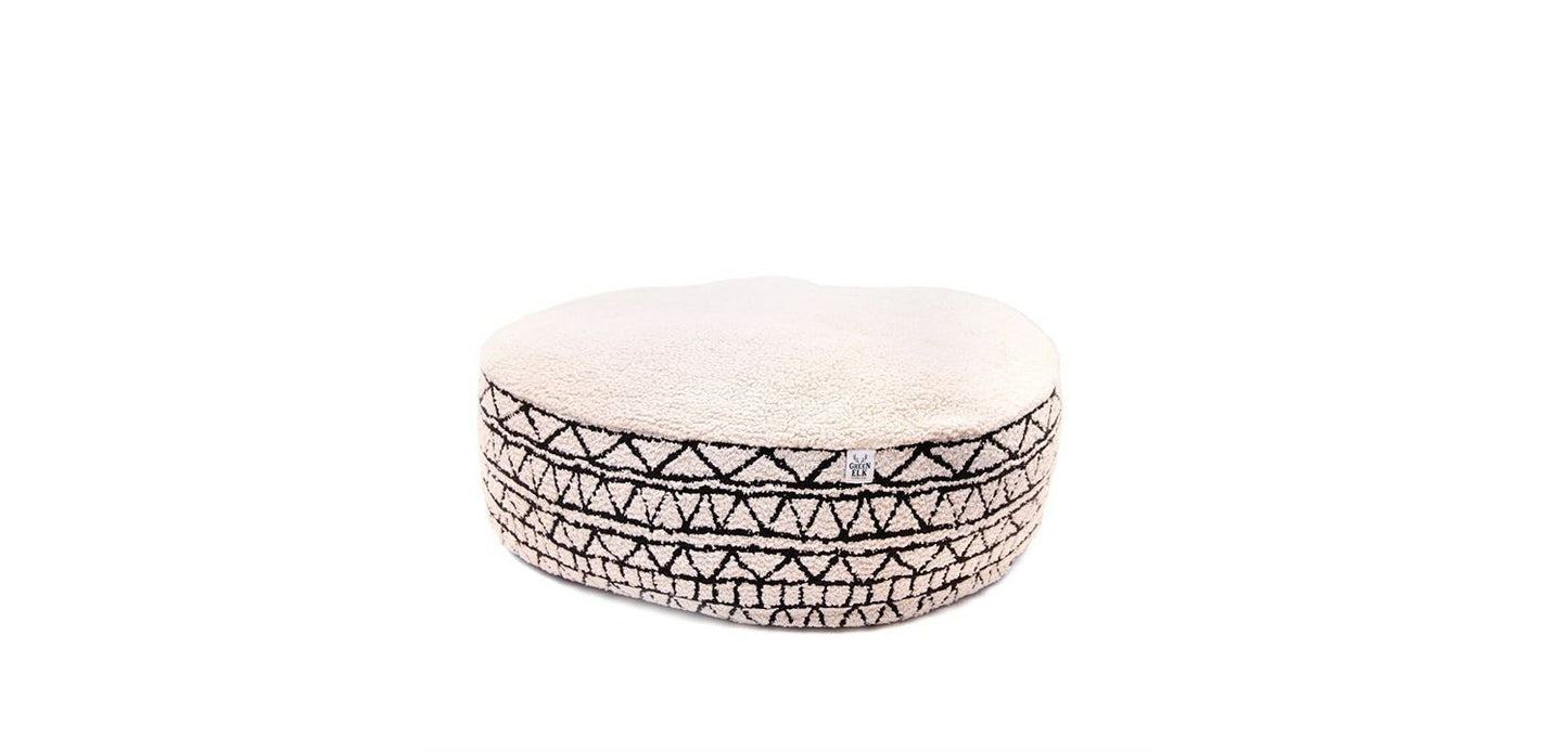 Great&Small Green Elk Jacquard & Sherpa High Sleeper Pet Bed
