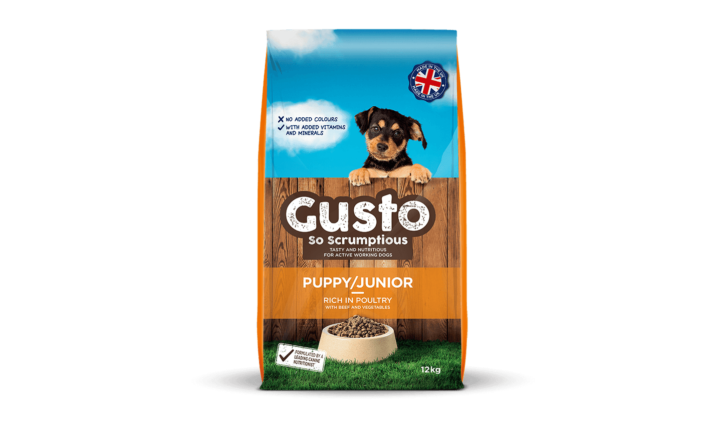 Gusto Complete Puppy/Junior With Poultry Working Dog Food - 12kg