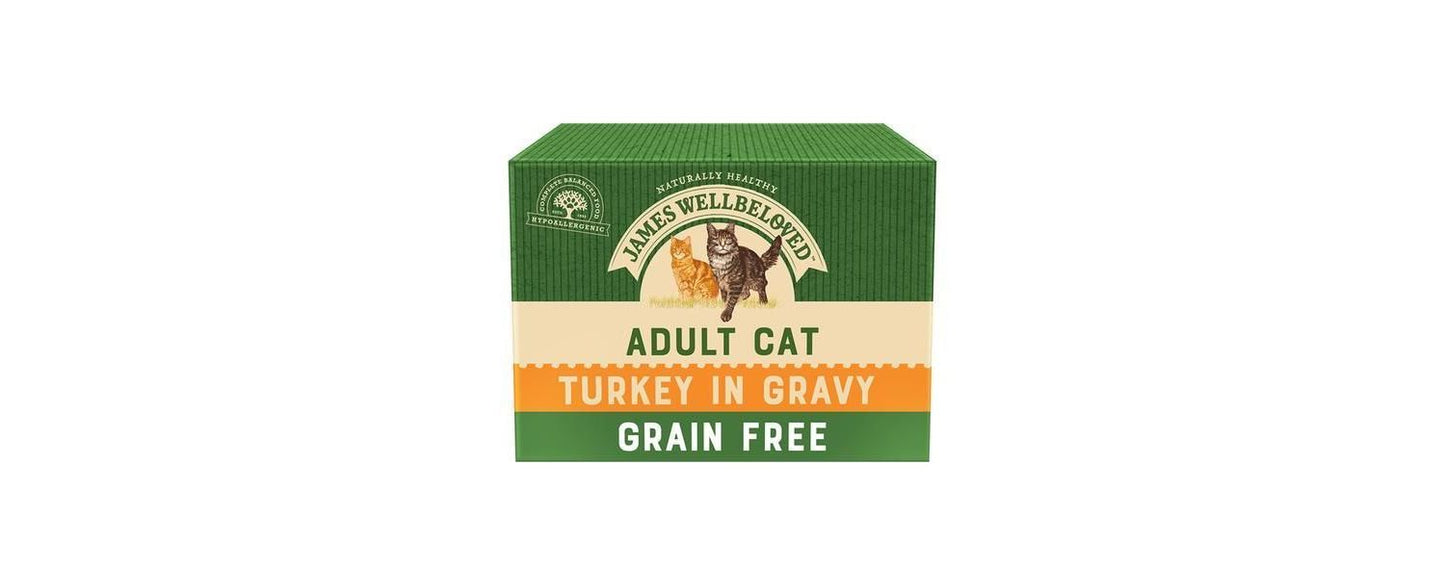 48 X James Wellbeloved Grain Free Turkey Adult Wet Cat Food 85g