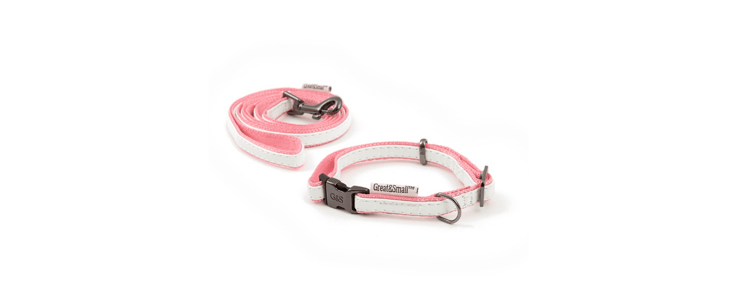 Great&Small Pink Tiffany Puppy Collar & Lead
