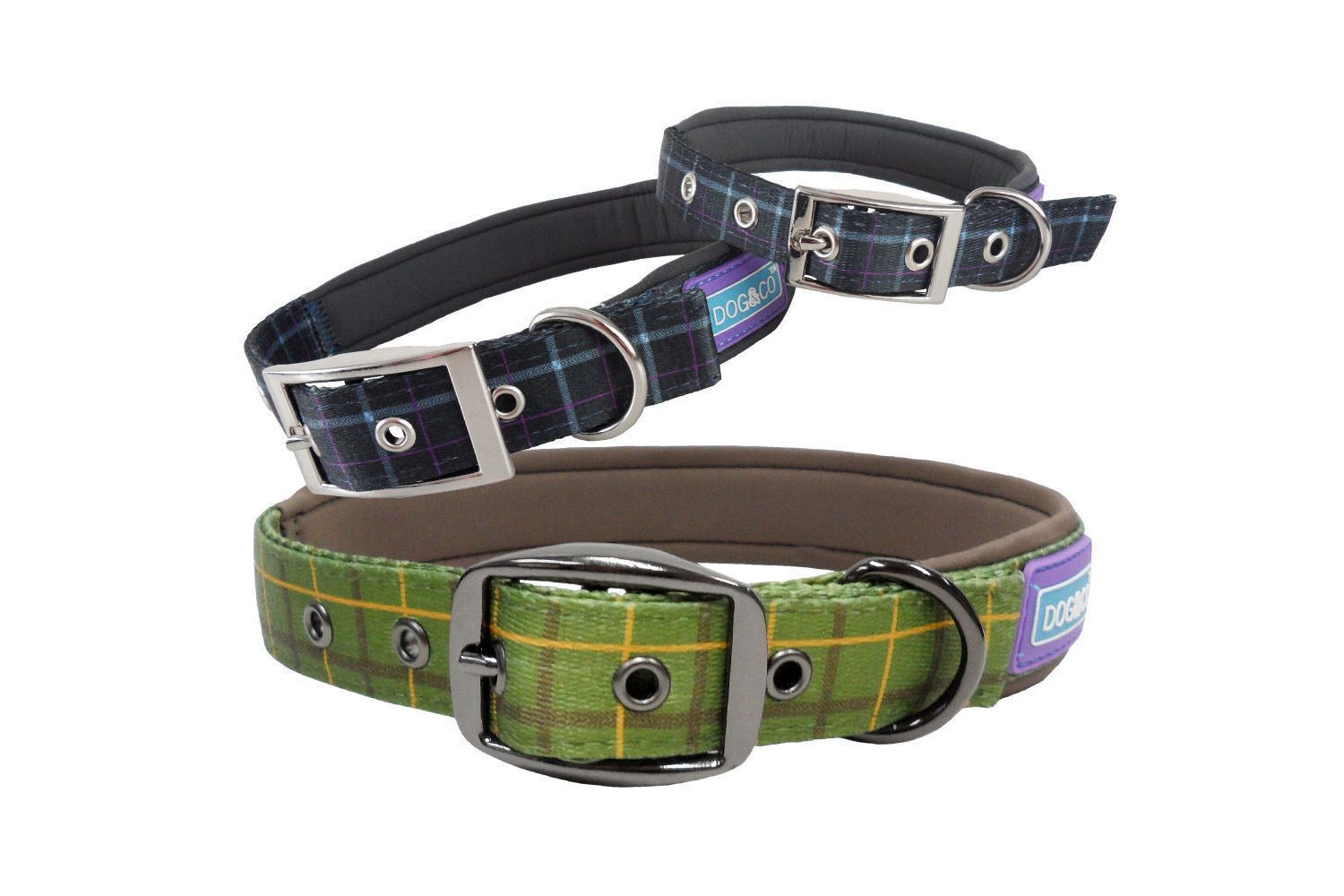  Hem & Boo Green Country Check Dog Collar