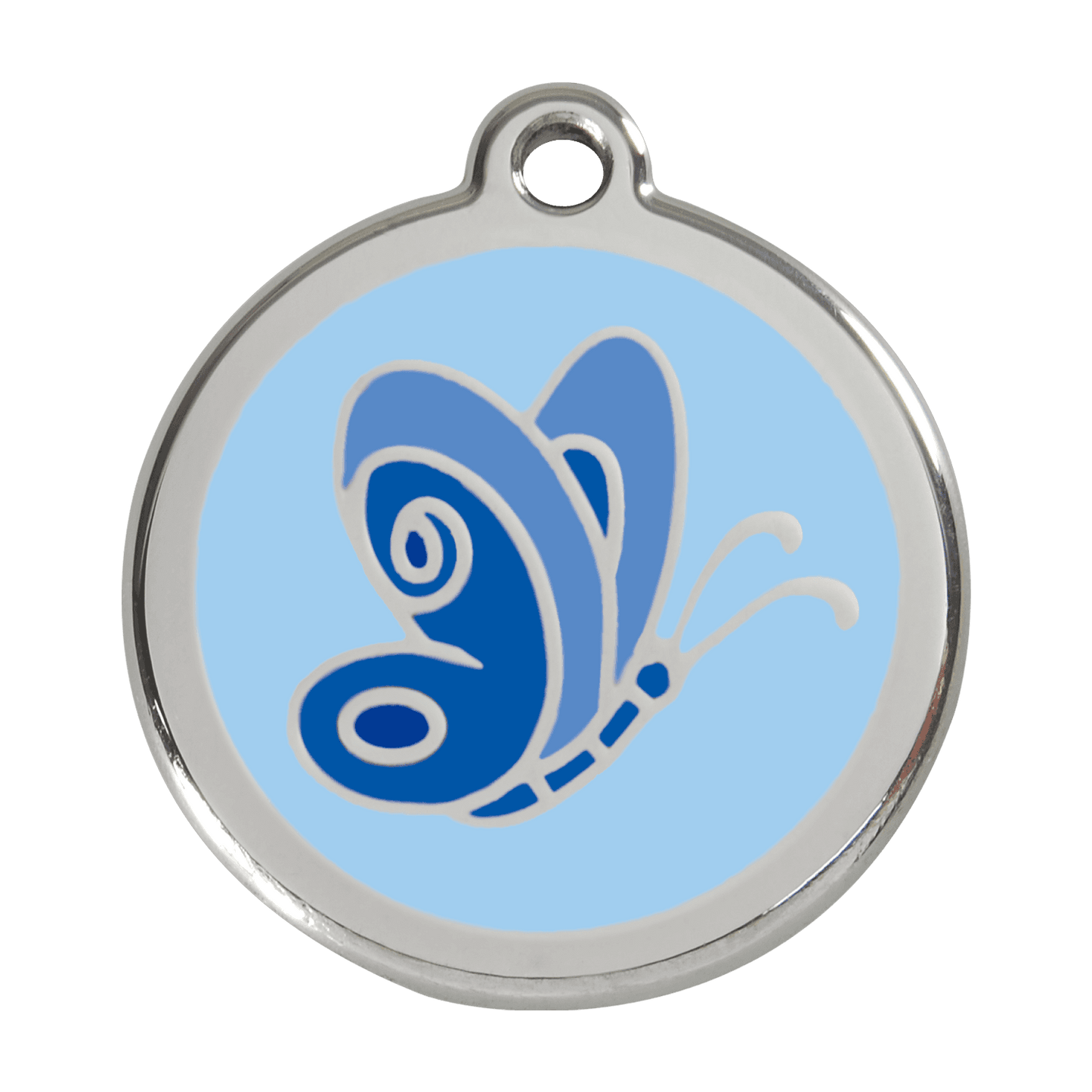  Red Dingo Stainless Steel Engraved Dog Tag Butterfly Light Blue