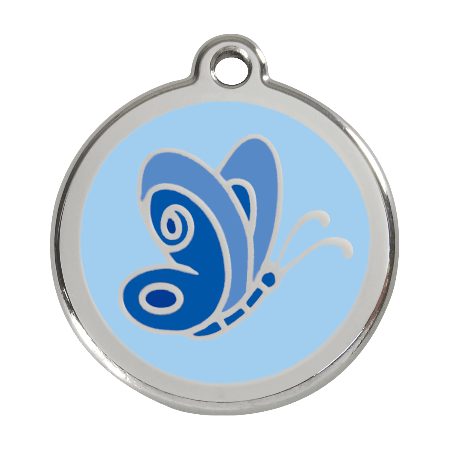  Red Dingo Stainless Steel Engraved Dog Tag Butterfly Light Blue