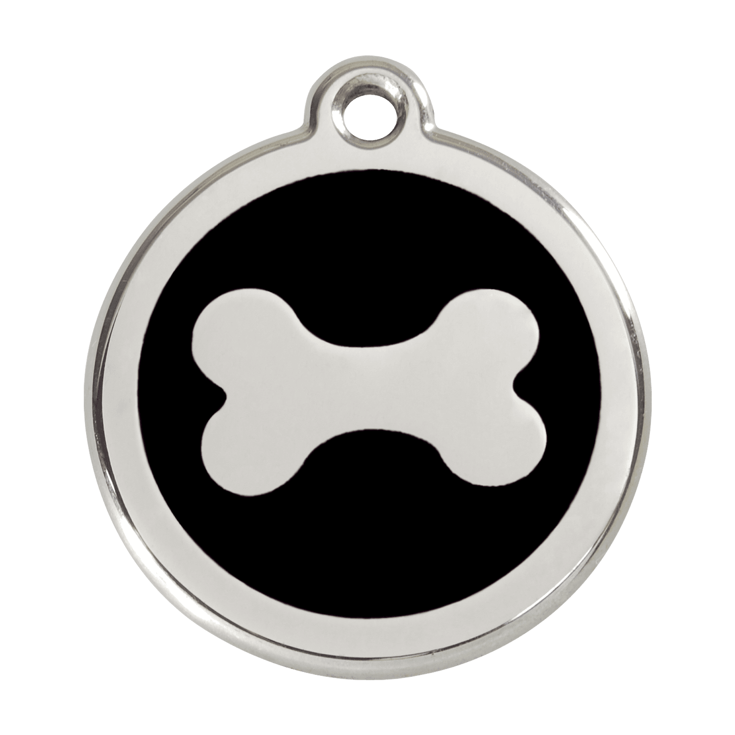  Red Dingo Stainless Steel Engraved Dog Tag Bone Black