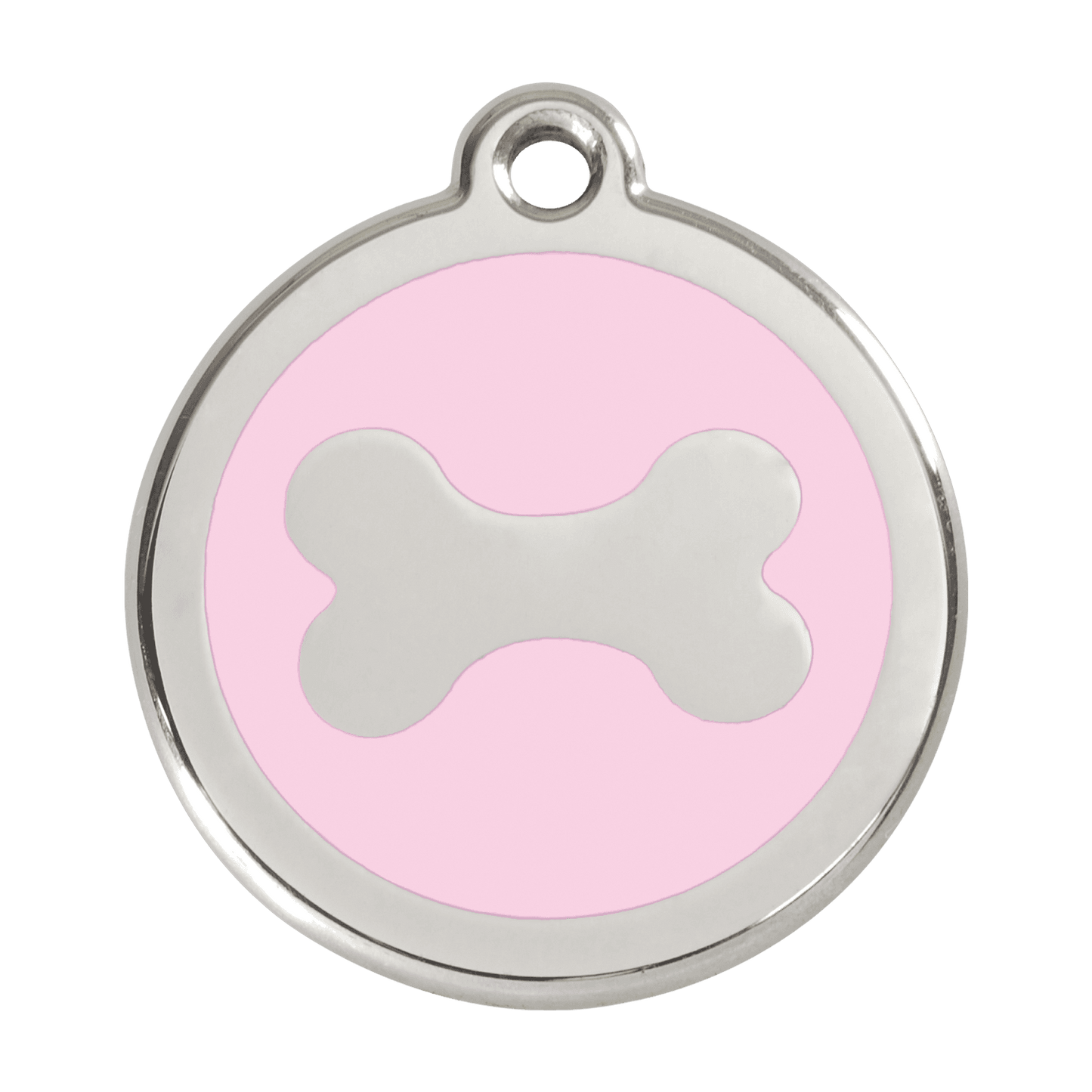  Red Dingo Stainless Steel Engraved Dog Tag Bone Pink