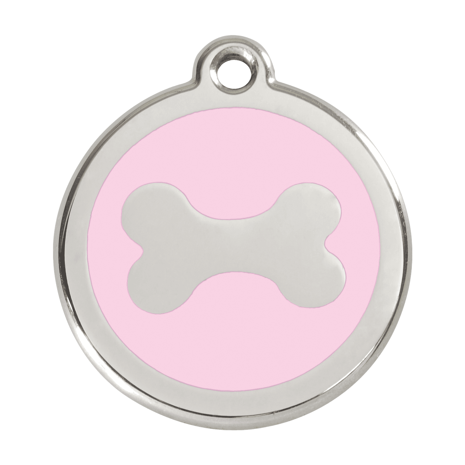  Red Dingo Stainless Steel Engraved Dog Tag Bone Pink