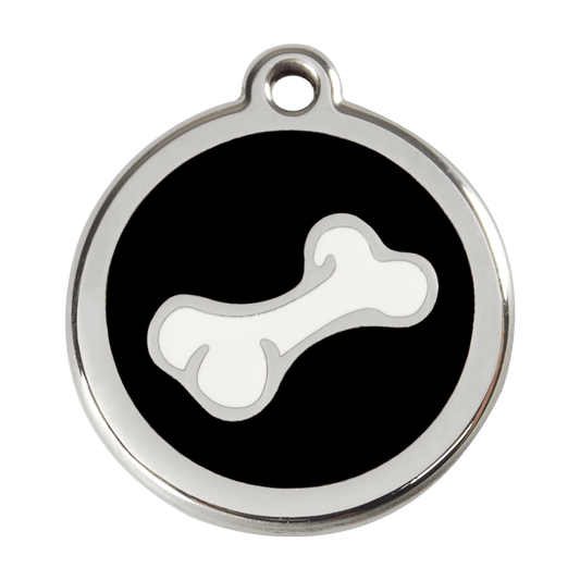  Red Dingo Stainless Steel Engraved Dog Tag Comic Bone Black