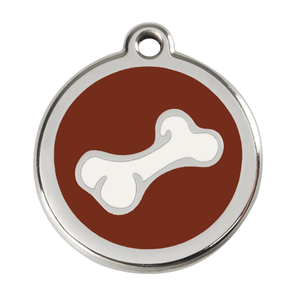  Red Dingo Stainless Steel Engraved Dog Tag Comic Bone Brown